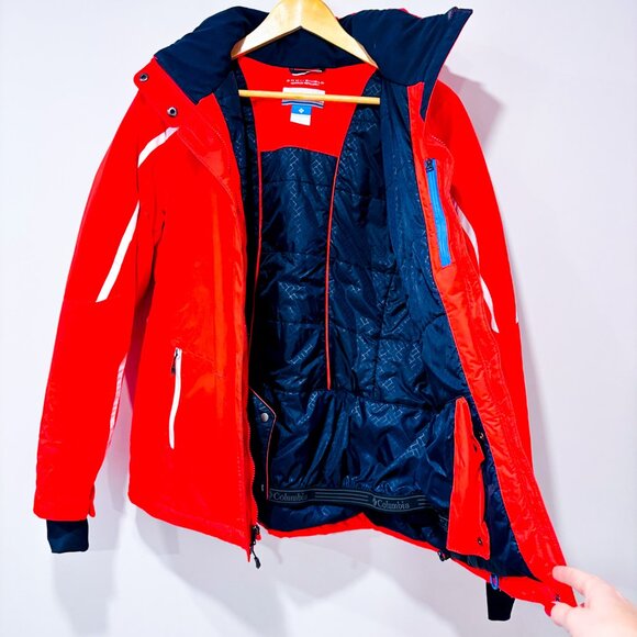 COLUMBIA Vintage-Red Omni-Shield Winter Jacket with Hood & Insulation | Large - Picture 3 of 11